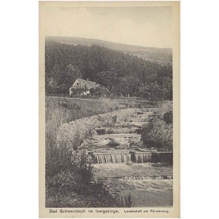 Bad Schwarzbach im Isergebirge. Landschaft am Förstersteg