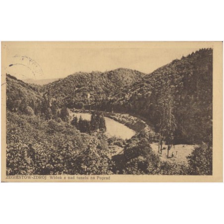 Żegiestów-Zdrój. Widok z nad tunelu na Poprad