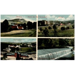 Gruss aus Bad Hermsdorf. Wolfsberg. Bahnhof. Gesamtansicht. Katzbach-Wehr im Kurpark