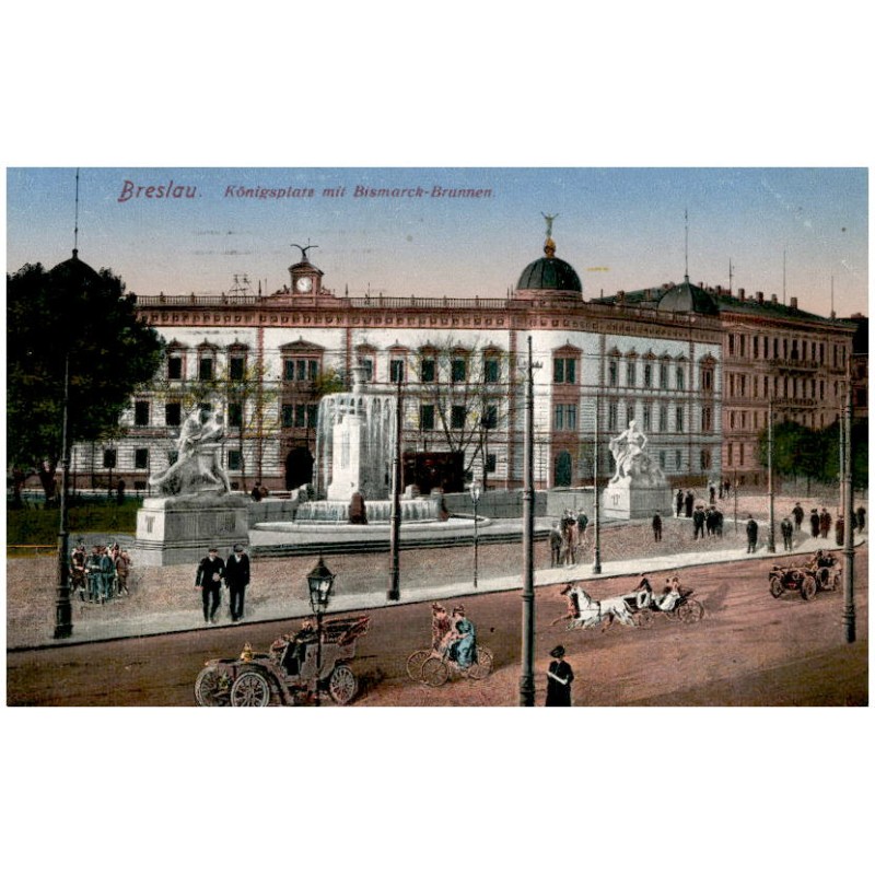 Breslau. Königsplatz mit Bismarck-Brunnen.
