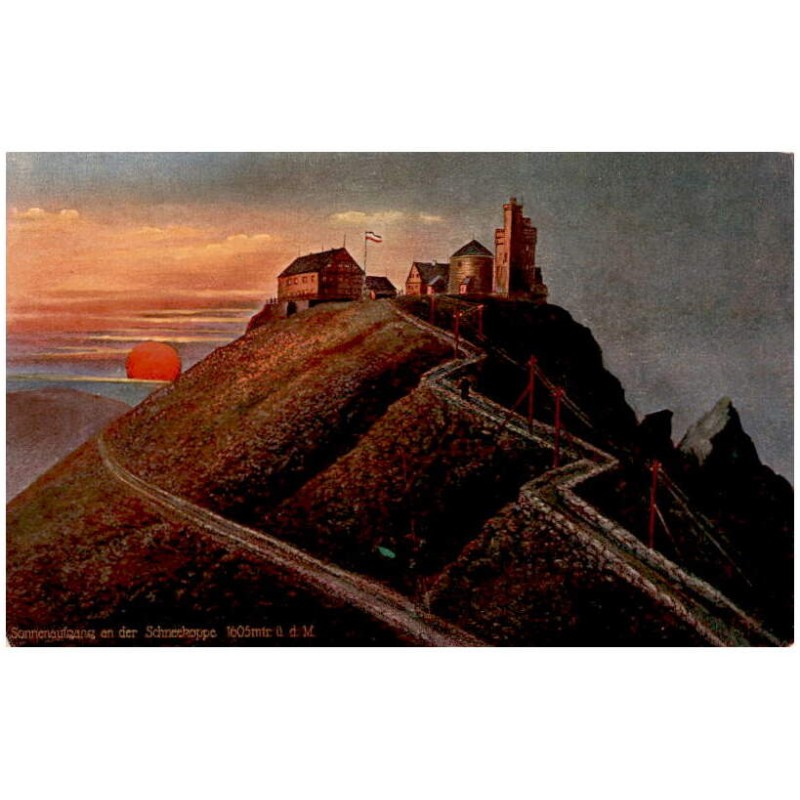 Sonnenaufgang an der Schneekoppe 1605 mtr. ü. d. M.