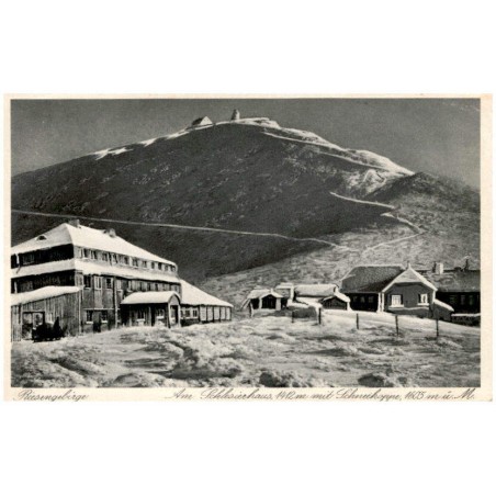Riesengebirge. Am Schlesierhaus, 1412 m mit Schneekoppe, 1605 m ü. M.