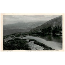 Riesengebirge. Der grosse Teich 1225 m ü. M. mit Schneekoppe 1605 m.