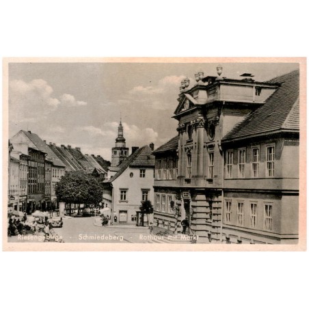 Riesengebirge - Schmiedeberg - Rathaus mit Markt