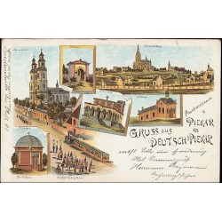 Pozdrowienie z Niem. Piekar G./S. Gruss aus Deutsch-Piekar. Marienkirche. Ostthor. Brama wschodnia. Kalwarienberg. Abendmahl. Wi