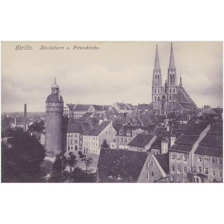 Görlitz. Nicolaiturm u. Peterskirche
