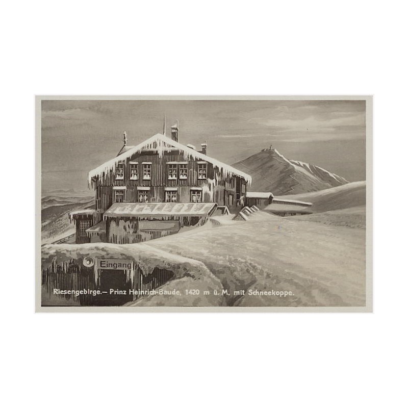 Riesengebirge. - Prinz Heinrich-Baude, 1420 m.ü. M. mit Schneekoppe