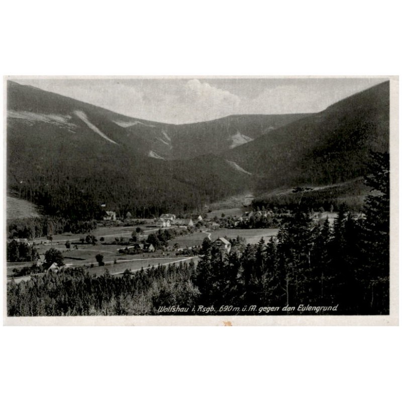 Wolfshau i. Rsgb. 690 m. ü. M. gegen den Eulengrund
