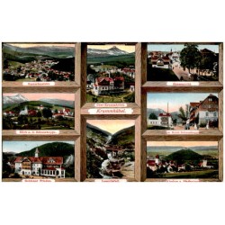 Krummhübel. Gesamtansicht. Ober-Krummhübel. Strassenbild. Blick n. d. Schneekoppe. Am Hotel Schneekoppe. Goldener Frieden. Lomni