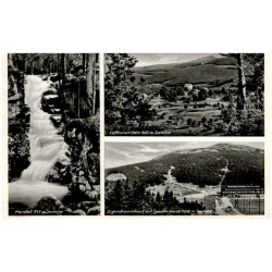 Hainfall 547 m Seehöhe. Luftkurort Hain 600 m Seehöhe. Jugendkammhaus mit Spindlerbaude 1208 m Seehöhe