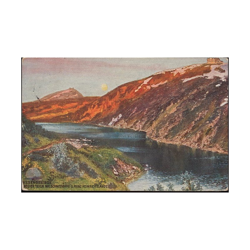 Riesengebirge. Rosser Teich mit Schneekoppe u. Prinz Heinrich Baude