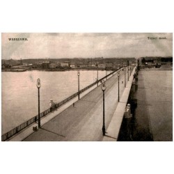 Warszawa. Trzeci most. / Rewers: Nowy most miejski przez Wisłę w Warszawie [...]. Widok z góry.