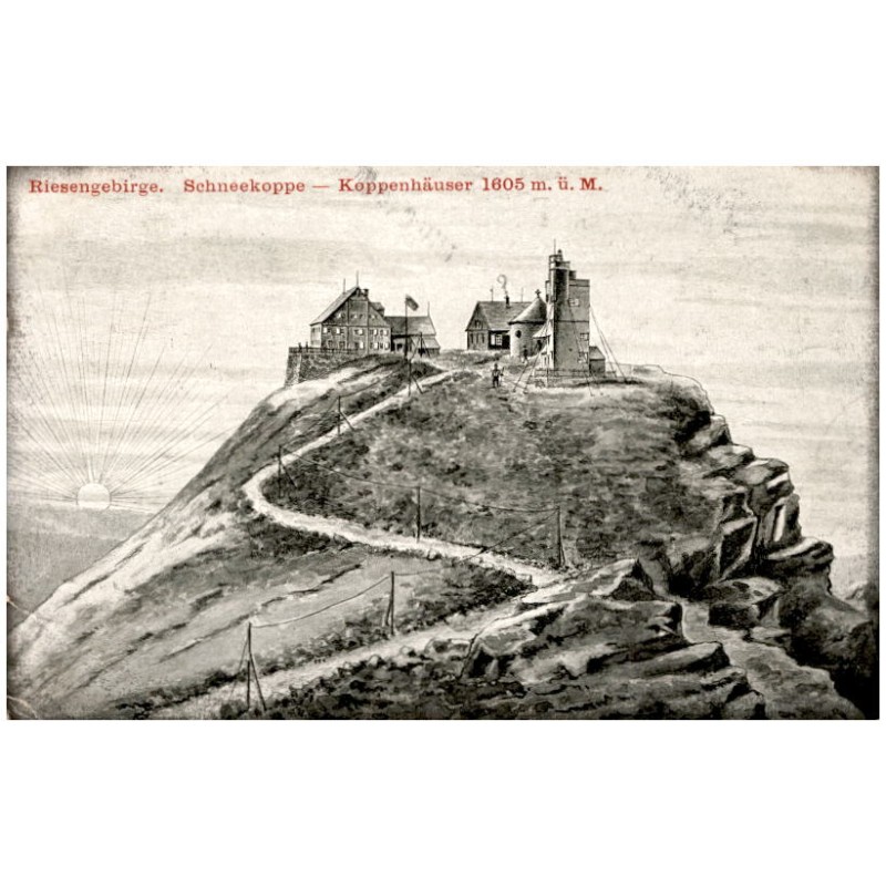 Riesengebirge. Schneekoppe - Koppenhäuser 1605 m. ü. M.