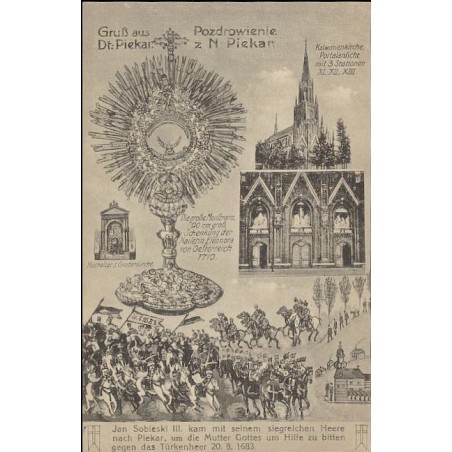 Gruß aus Dt. Piekar. Pozdrowienie z N-Piekar. Kalwarienkirche Portalansicht [...] Die große Monstranz [...] Jan Sobieski III kam