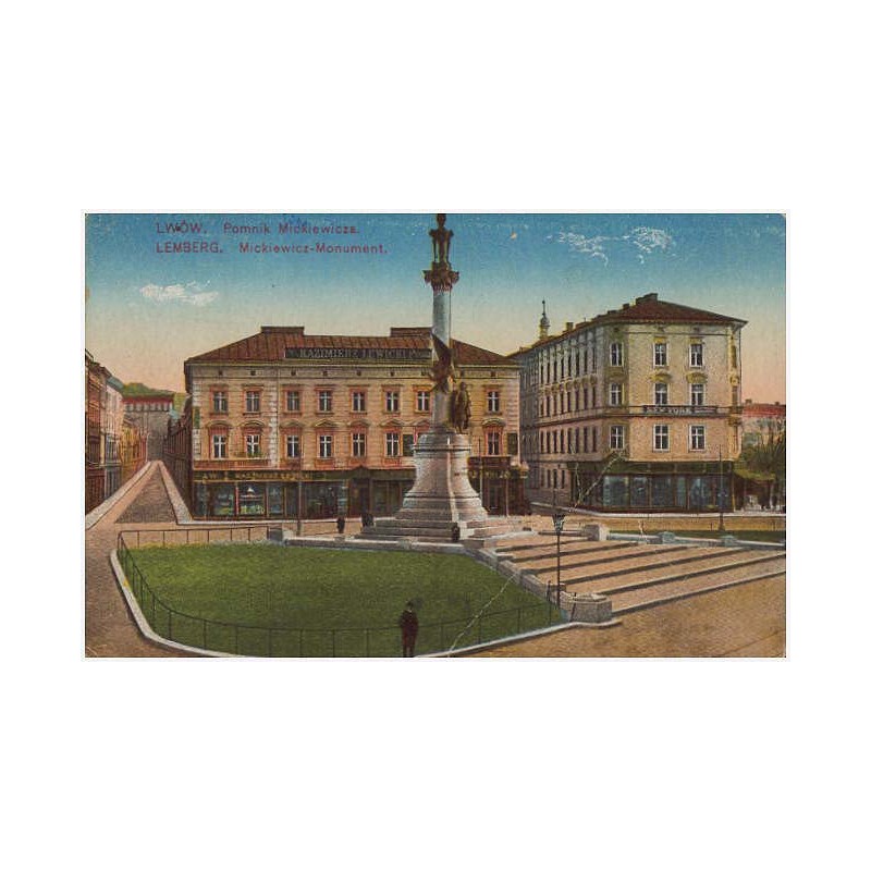 Lwów. Pomnik Mickiewicza. Lemberg. Mickiewicz-Monument