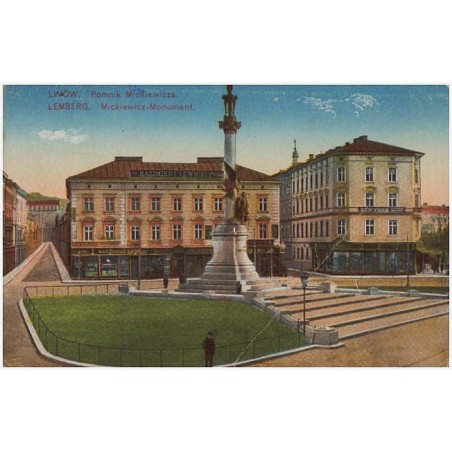 Lwów. Pomnik Mickiewicza. Lemberg. Mickiewicz-Monument