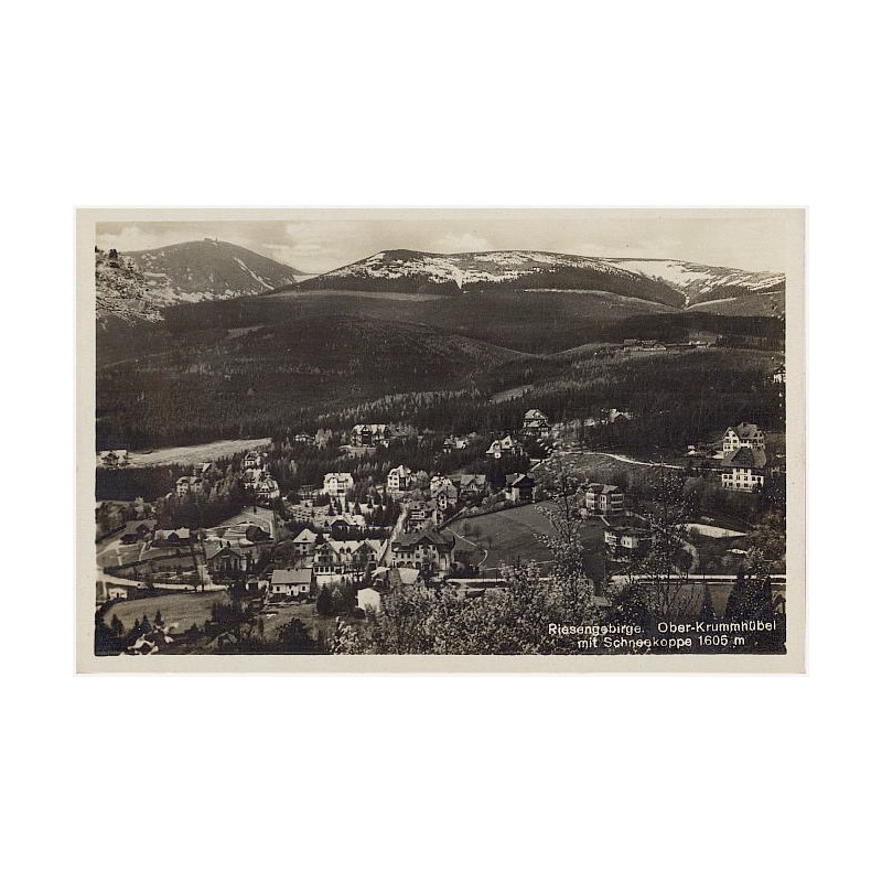 Riesengebirge. Ober-Krummhübel mit Schneekoppe 1605 m