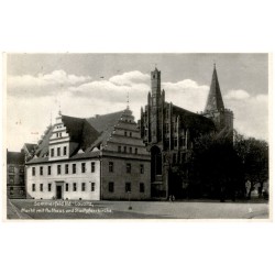 Sommerfeld Nd.-Lausitz, Markt mit Rathaus und Stadtpfarrkirche. 9.