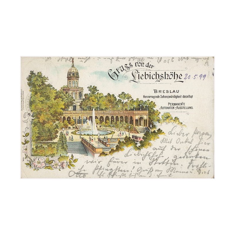 Gruss von der Liebichshöhe. Breslau. Hervorragende Sehenswüdigkeit daselbst [...]