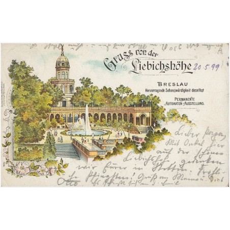 Gruss von der Liebichshöhe. Breslau. Hervorragende Sehenswüdigkeit daselbst [...]