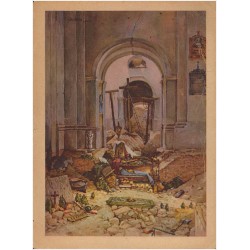 Warszawa. - Wielkopiątkowy "Grób" z r 1945 w kościele Św. Krzyża przy Krakowskim Przedmieściu, zburzonym i spalonym przez Niemcó