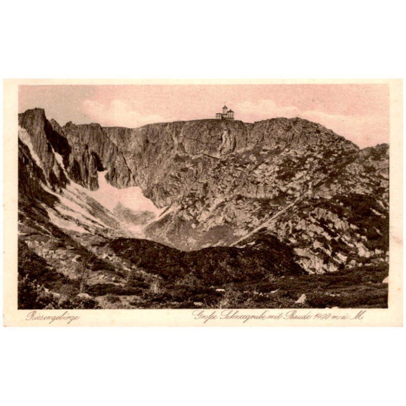 Riesengebirge. Große Schneegrube mit Baude 1490 m ü. M.
