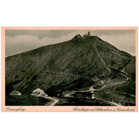 Risengebirge. Schneekoppe mit Schlesierhaus u. Riesenbaude