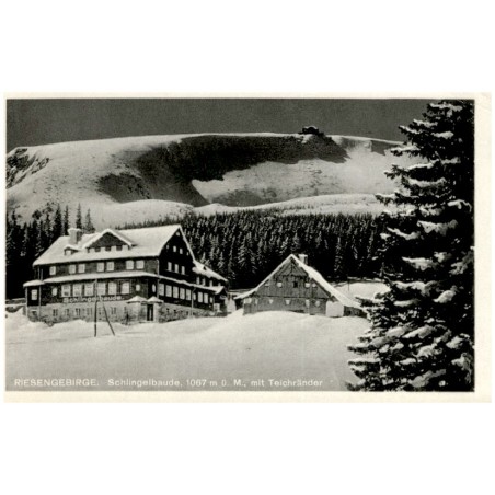Riesengebirge. Schlingelbaude. 1067 m ü. M., mit Teichränder