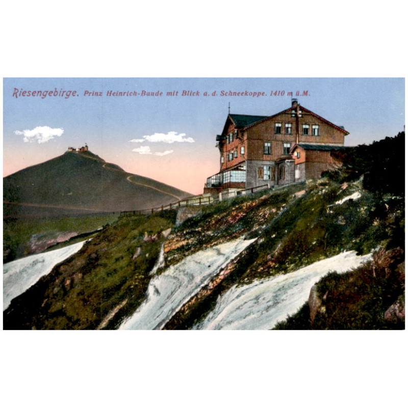 Riesengebirge. Prinz Heinrich-Baude mit Blick a. d. Schneekoppe. 1410 m ü. M.