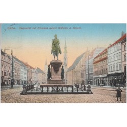 Görlitz. Obermarkt mit Denkmal Kaiser Wilhelm d. Grosse