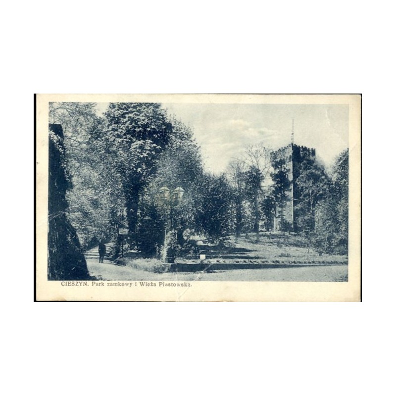 Cieszyn. Park zamkowy i Wieża Piastowska. / Rewers: Fot. A. Błahut, Cieszyn.
