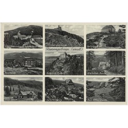 Riesengebirge (westl.). Jugendkammhaus m. Spindlerbaude. Schneegrubenbaude. Reifträgerbaude. Peterbaude. Burgruine Kynast. Alte