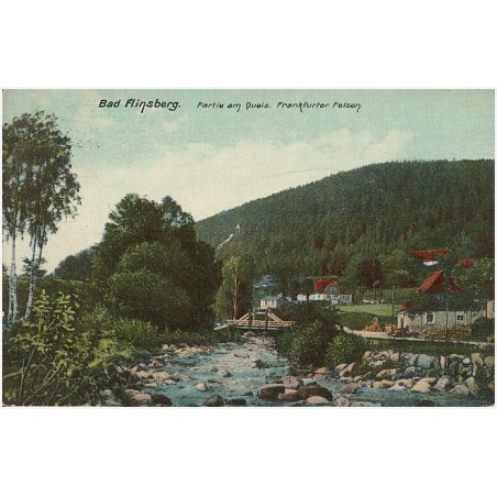 Bad Flinsberg. Partie am Queis. Frankfurter Felsen