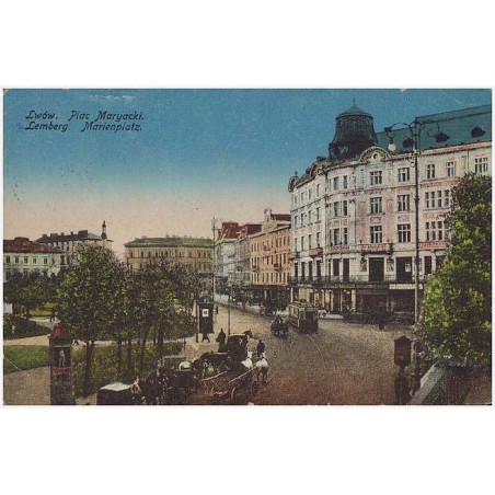 Lwów. Plac Maryacki. Lemberg. Marienplatz