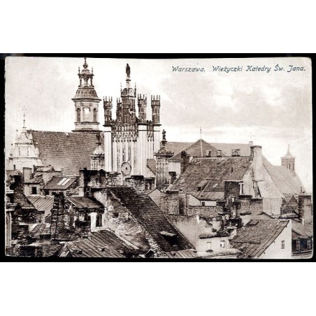 Warszawa. Wieżyczki Katedry Św. Jana.