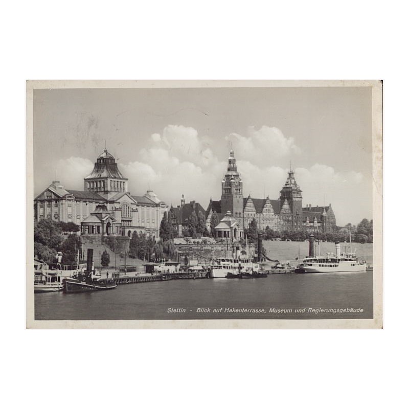 Stettin - Blick auf Hakenterrasse, Museum und Regierungsgebäude