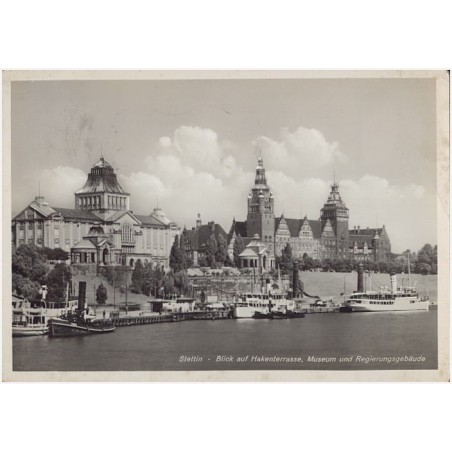 Stettin - Blick auf Hakenterrasse, Museum und Regierungsgebäude