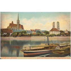 Gruß aus Breslau. Dom und Kreuzkirche vom Augustplatz aus