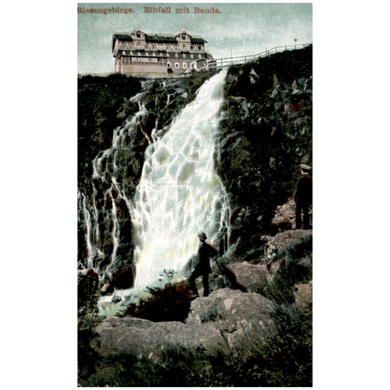 Riesengebirge, Elbfall mit Baude.