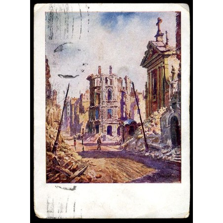 Warszawa zburzona przez Niemców podczas Powstania 1944 [...] Ul. Miodowa Ruiny kościoła Kapucynów. W. Chmielewski pinx.