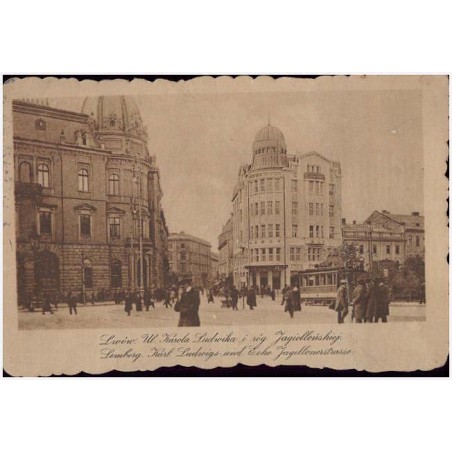 Lwów. Ul. Karola Ludwika i róg Jagiellońskiej. Lemberg. Karl Ludwigs und Ecke Jagiellonerstrasse