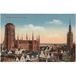 Danzig. Marienkirche und Rathaus