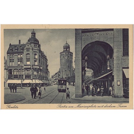 Görlitz. Partie am Marienplatz mit dickem Turm