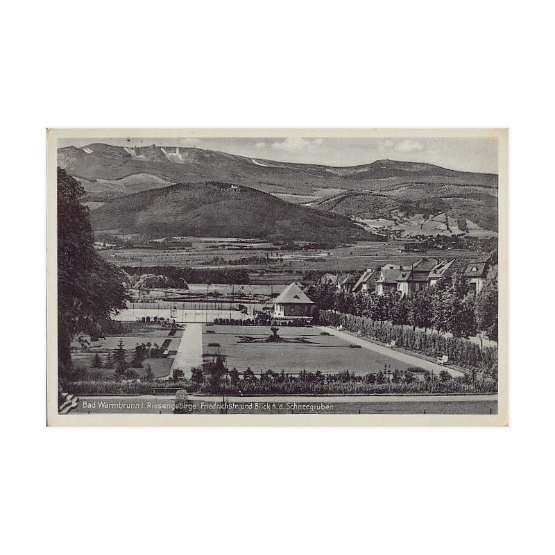 Bad Warmbrunn i. Riesengebirge Friedrichstr. und Blick n. d. Schneegruben