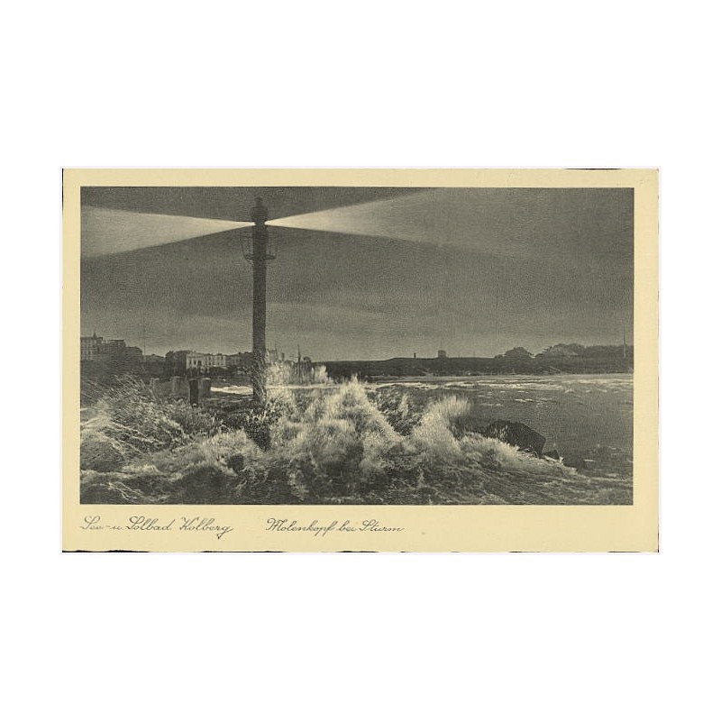 See- u. Solbad Kolberg. Molenkopf bei Sturm