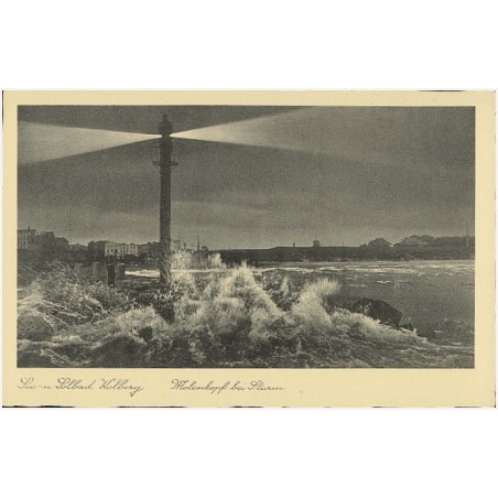 See- u. Solbad Kolberg. Molenkopf bei Sturm