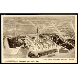 Częstochowa. Ogólny widok Jasnej Góry z lotu ptaka. Tschenstochau. Flugansicht vom Heller Berg