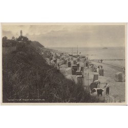 Seebad Horst. Strand mit Leuchtturm