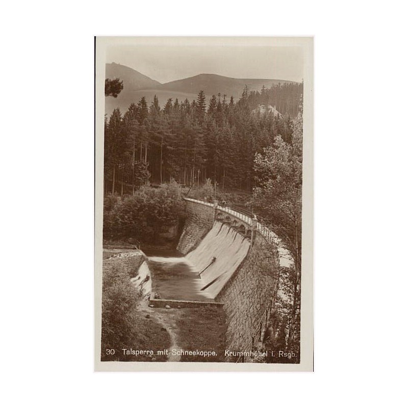 30 Talsperre mit Schneekoppe, Krummhübel i. Rsgb