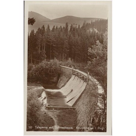 30 Talsperre mit Schneekoppe, Krummhübel i. Rsgb